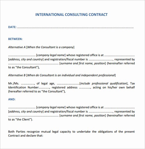 sample consulting contract template
