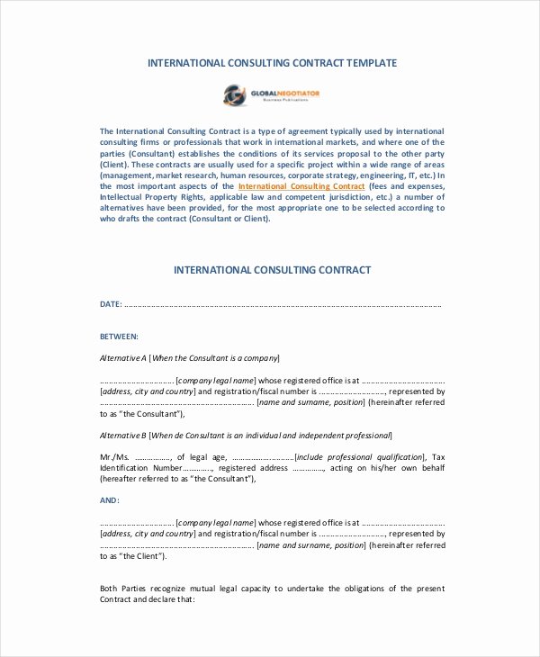 Consulting Contract Template Free Unique Contract Template 13 Free Pdf Word Documents Download