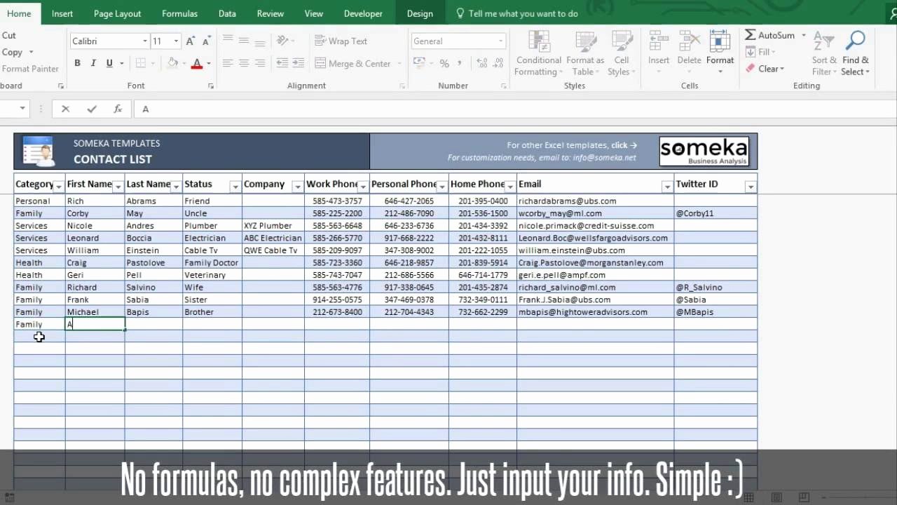Contact List Excel Template Elegant Contact List Template In Excel