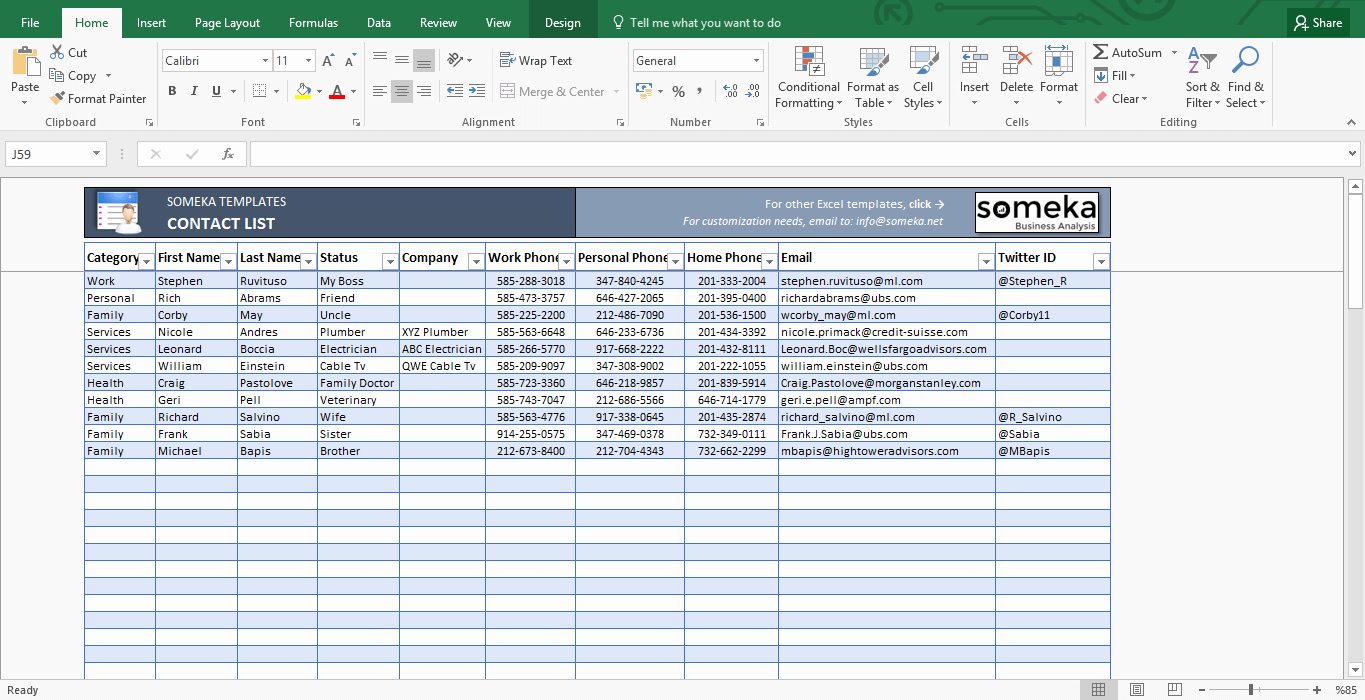 Contact List Excel Template Fresh Contact List Template In Excel