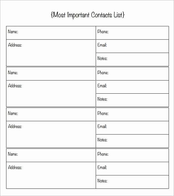 Contact List Excel Template Luxury 24 Free Contact List Templates In Word Excel Pdf
