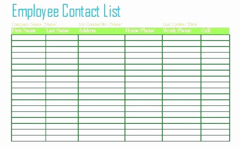 Contact List Excel Template Luxury Flybymedia