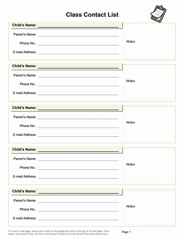 Contact List Template Pdf Awesome Education Fice
