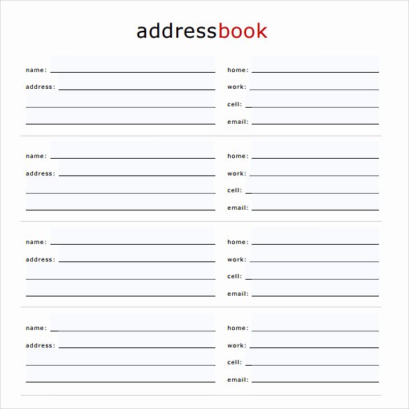 Contact List Template Pdf Best Of 10 Address Book Samples