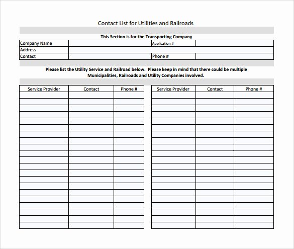 Contact List Template Pdf Fresh 13 Contact List Templates – Pdf Word