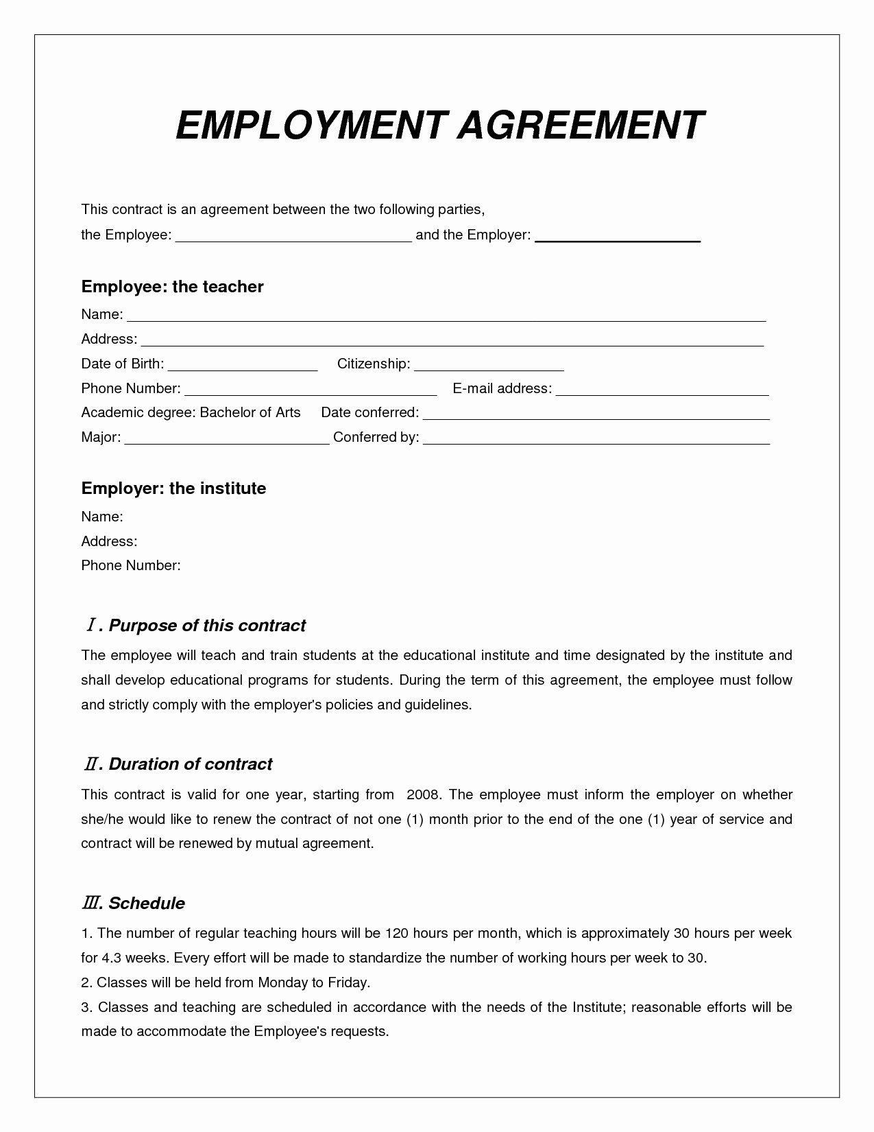 Contract for Construction Work Template New Contract Employee Agreement Sample Templates Resume