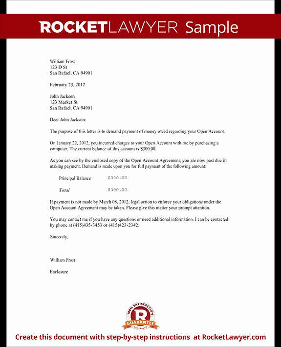 Contract for Money Owed Template Beautiful Demand Letter for Money Owed with Sample