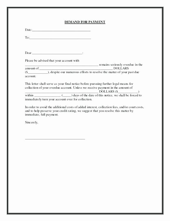 Contract for Money Owed Template Elegant Sample Demand Letter for Payment Debt format In E Tax