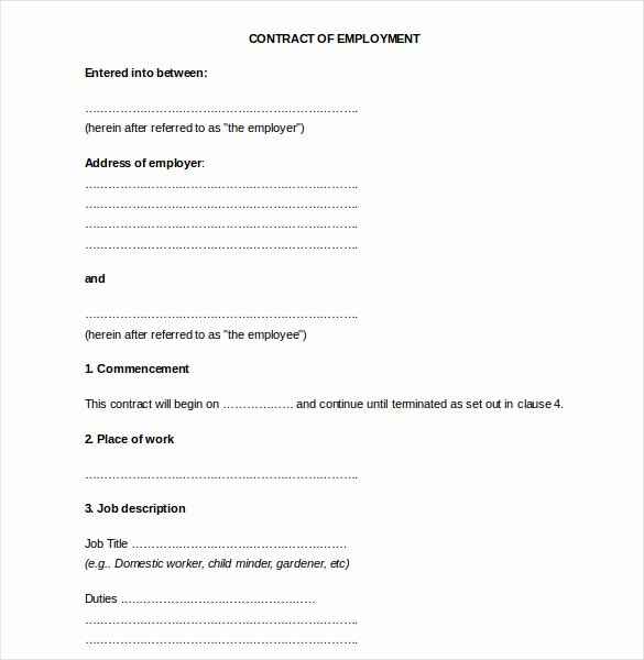 Contract Of Employment Template Luxury 21 Employee Agreement Templates – Word Pdf Apple Pages