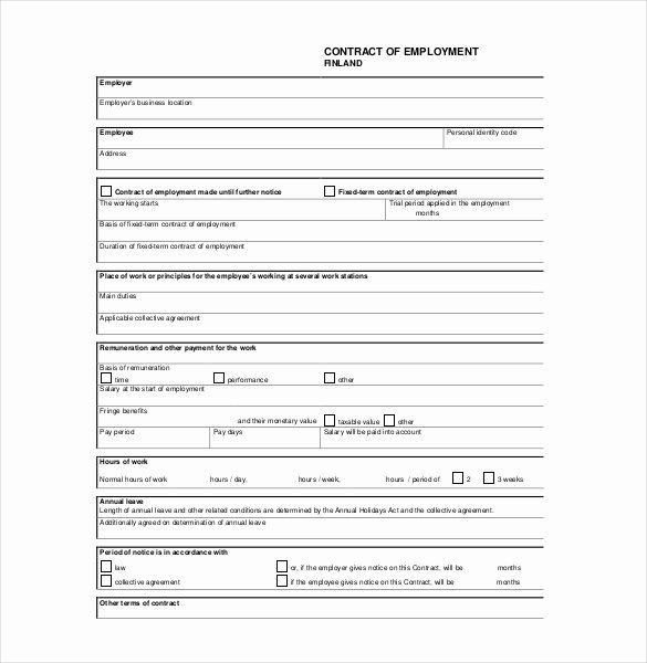Contract Of Employment Template Unique 21 Employment Agreement Templates – Free Word Pdf format