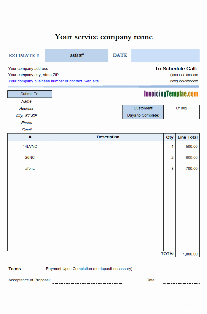 Contractor Estimate Template Excel Best Of Estimate Templates 20 Results Found