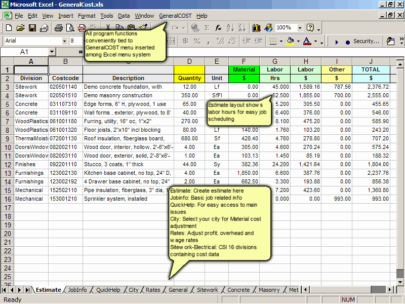 Contractor Estimate Template Excel Best Of Free Construction Cost Excel Spreadsheet Best Photos Of