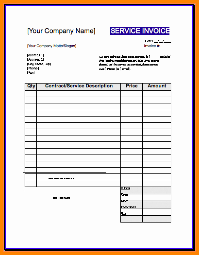 Contractor Invoice Template Excel Best Of 5 Free Contractor Invoices
