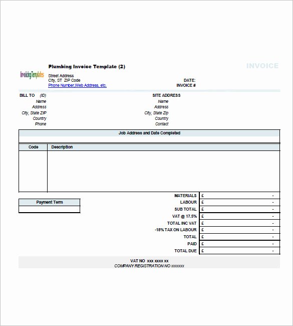 Contractor Invoice Template Excel Fresh Free Contractor Invoice Templates