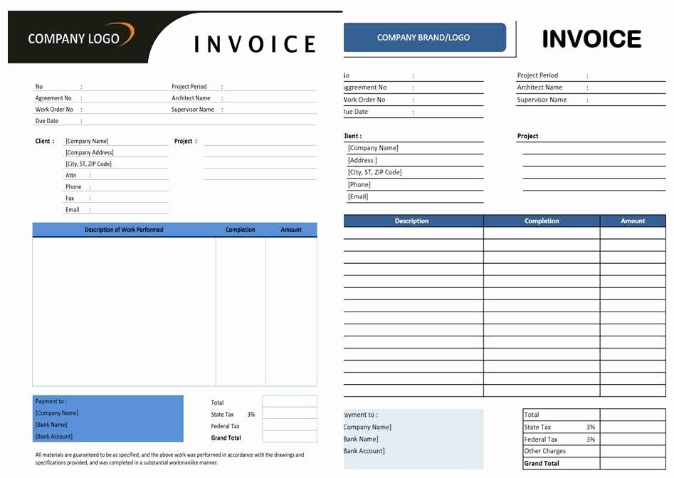 Contractor Invoice Template Excel New Free Contractor Invoice Template
