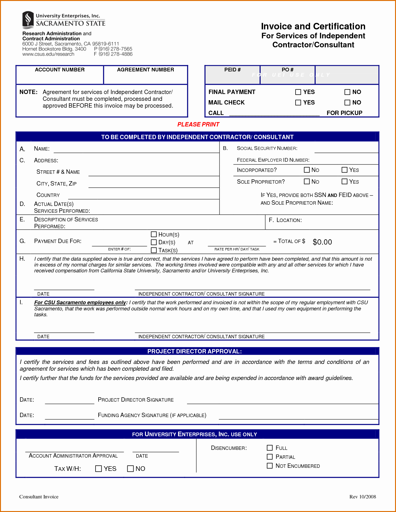 Contractor Invoice Template Free Lovely 10 Independent Contractor Invoice Template