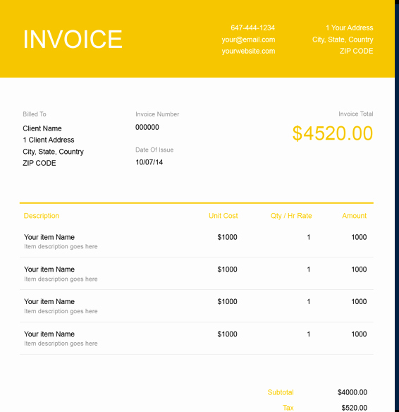 Contractor Invoice Template Free Lovely Free Sub Contractor Invoice Template