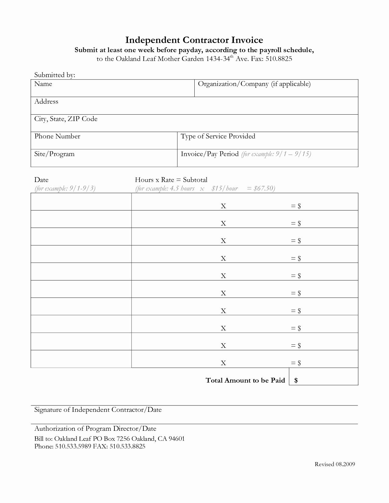 Contractor Invoice Template Word Lovely Independent Contractor Invoice Template Free