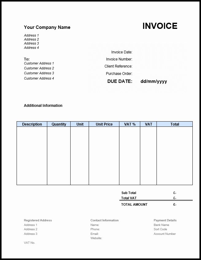 Contractor Invoice Template Word Luxury Invoice for Personal Services – Amandae