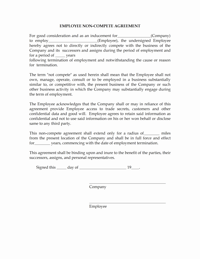 Contractor Non Compete Agreement Template Beautiful Agreement Word Templates Free Word Templates