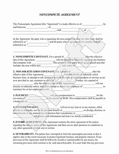 Contractor Non Compete Agreement Template Beautiful Non Pete Agreement form Non Pete Clause