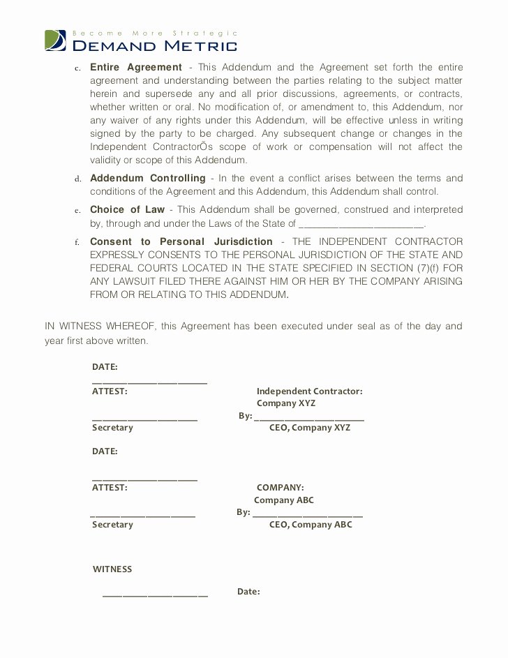 Contractor Non Compete Agreement Template Luxury Non Pete Agreement Template