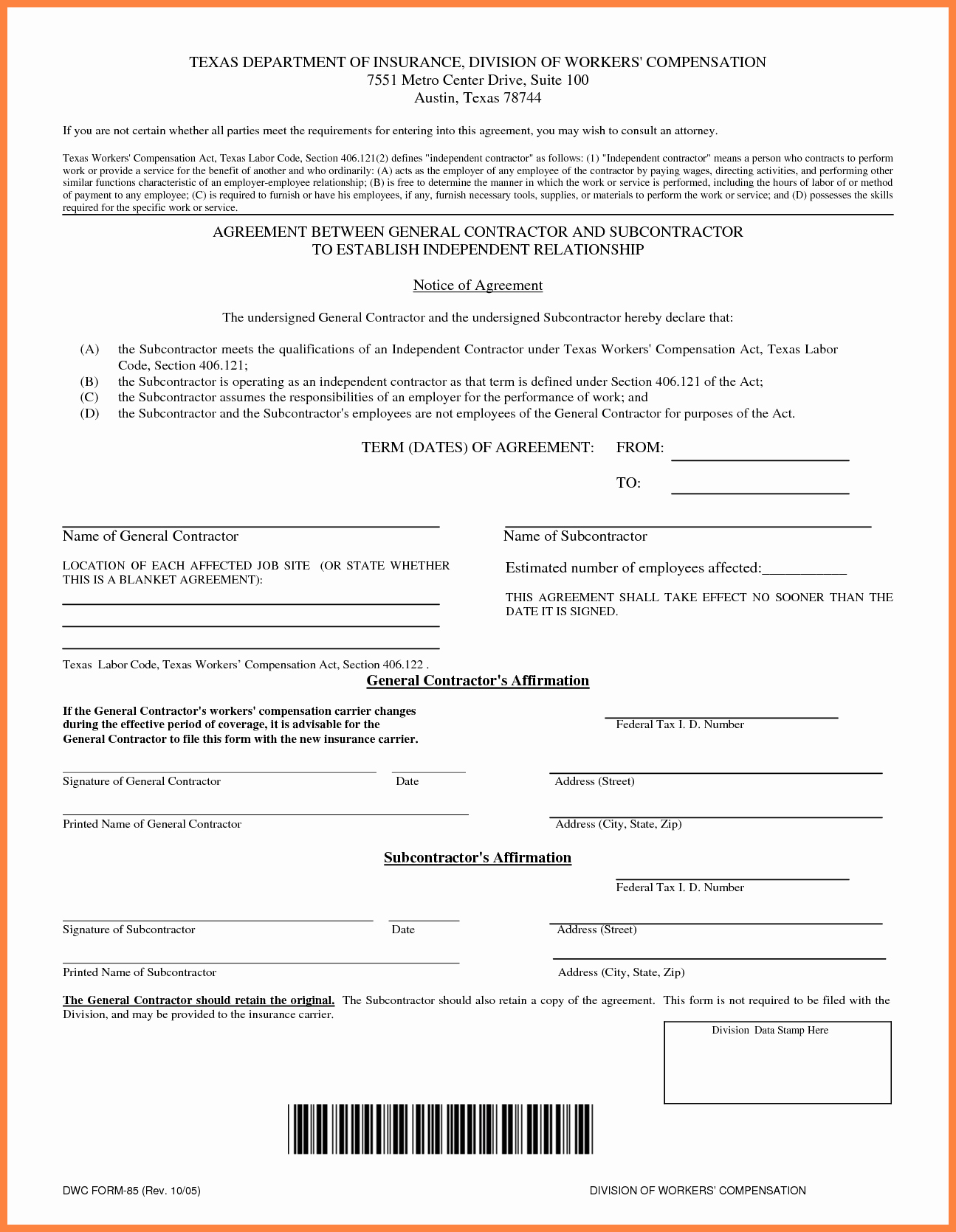Contractors Contract Template Free Lovely 7 Contractor Contract Template