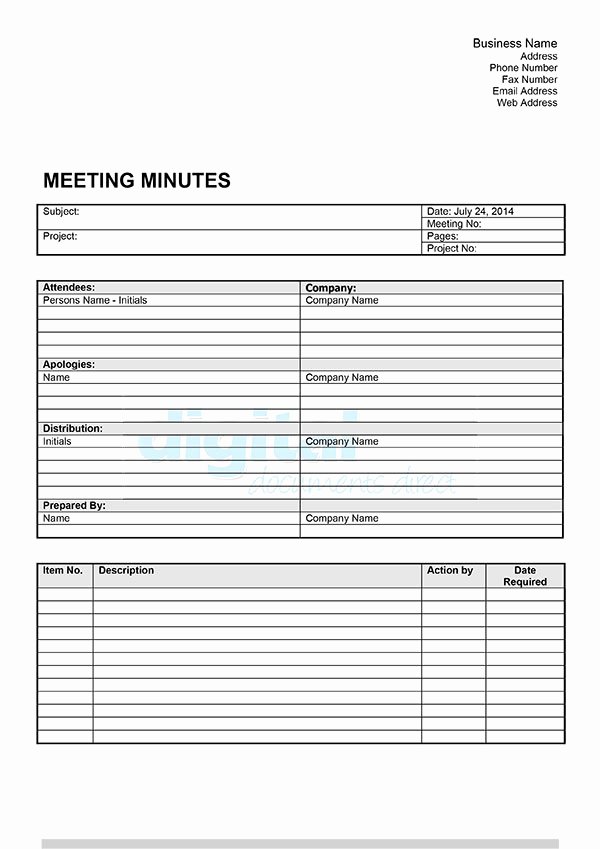Corporate Minute Book Template Unique Meeting Minutes Template Download now