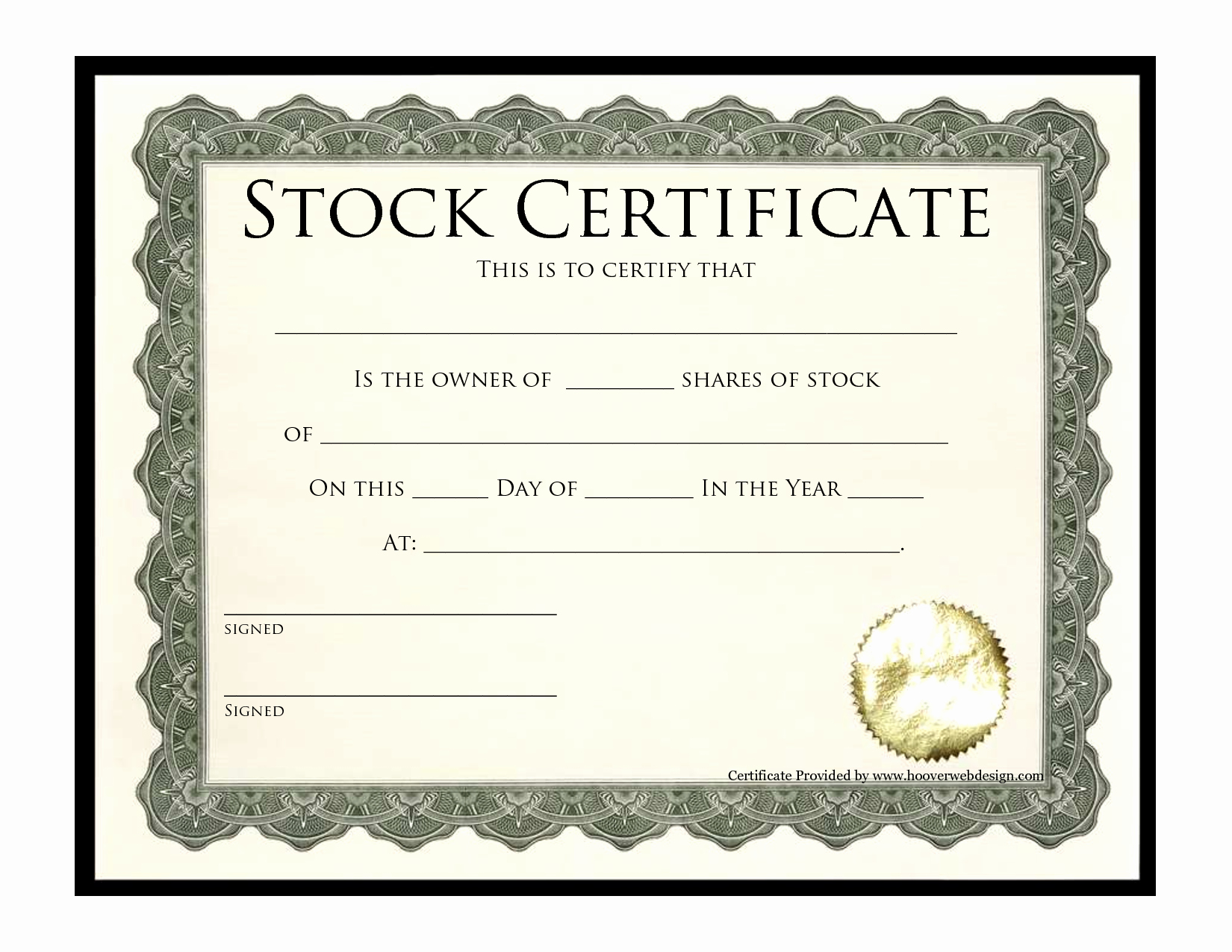 Corporate Stock Certificate Template Awesome Corporation Stock Certificate