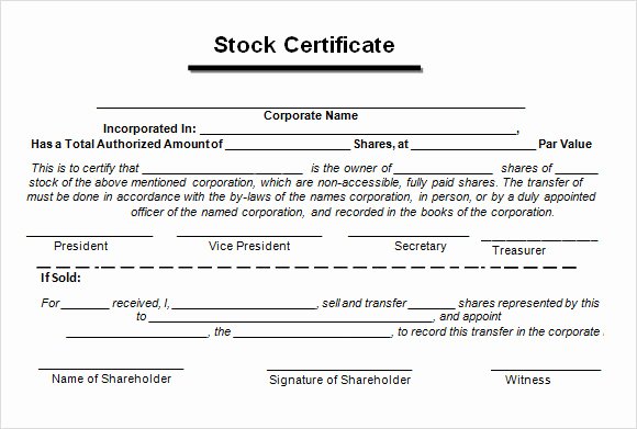 Corporate Stock Certificate Template Fresh 5 Sample Stock Certificate Templates to Download