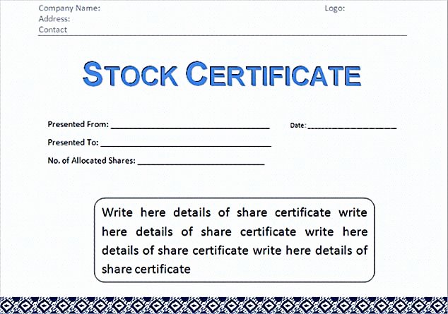Corporate Stock Certificate Template Luxury Stock Certificate Template Free In Word and Pdf