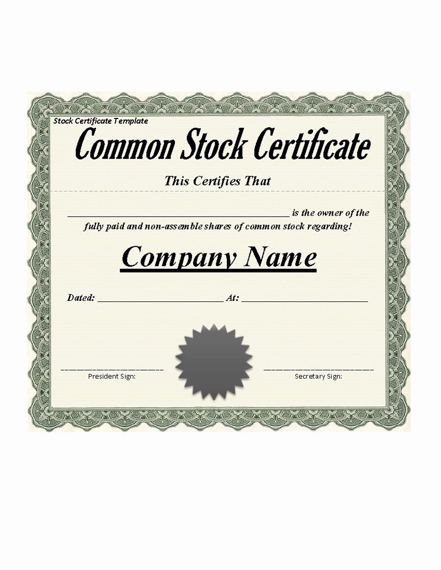 Corporate Stock Certificate Template Unique 40 Free Stock Certificate Templates Word Pdf