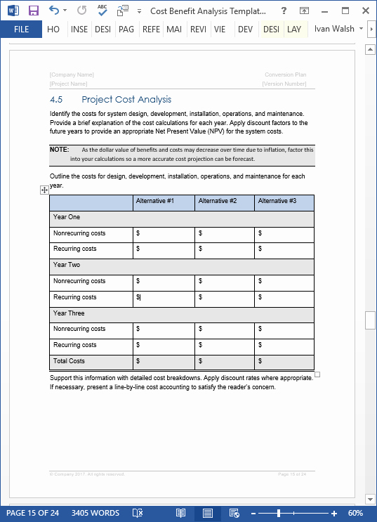 Cost Analysis Template Excel Inspirational Cost Benefit Analysis Template