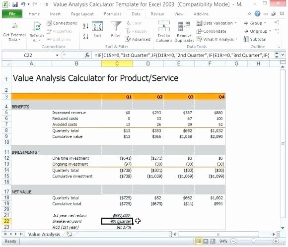 Cost Benefit Analysis Excel Template Elegant Simple Cost Benefit Analysis Template Basic Xls