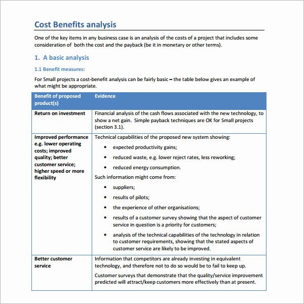Cost Benefit Analysis Excel Template Lovely Cost Benefit Analysis Template 13 Download Free