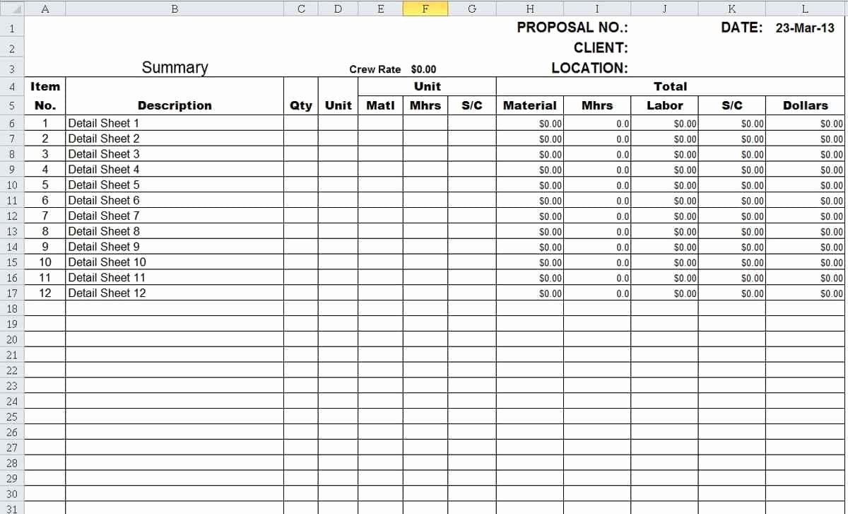 Cost Estimate Template Excel Best Of Construction Project Cost Estimate Template Excel Example