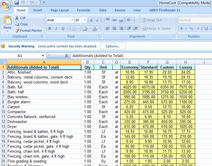 Cost Estimate Template Excel Elegant Excel Construction Cost Estimate Template Excel Home