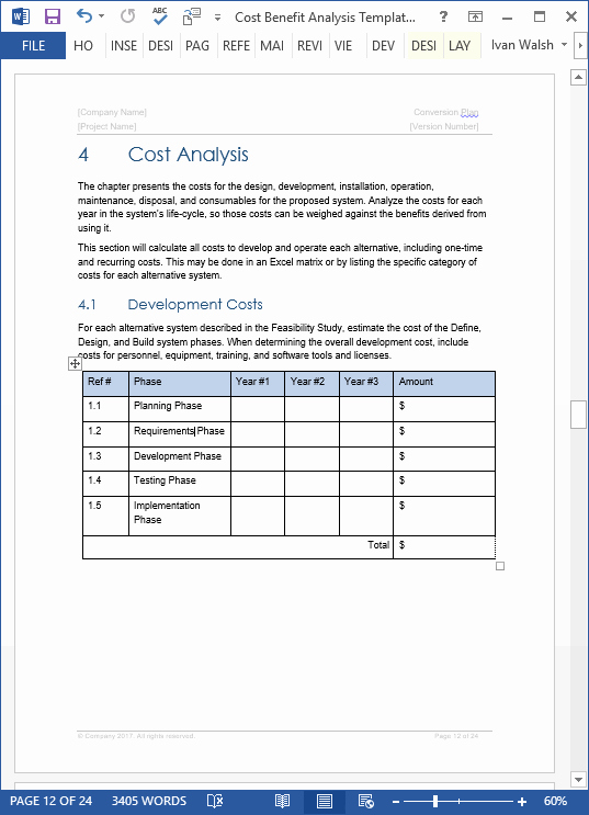 Cost Saving Analysis Template Inspirational Cost Benefit Analysis Template