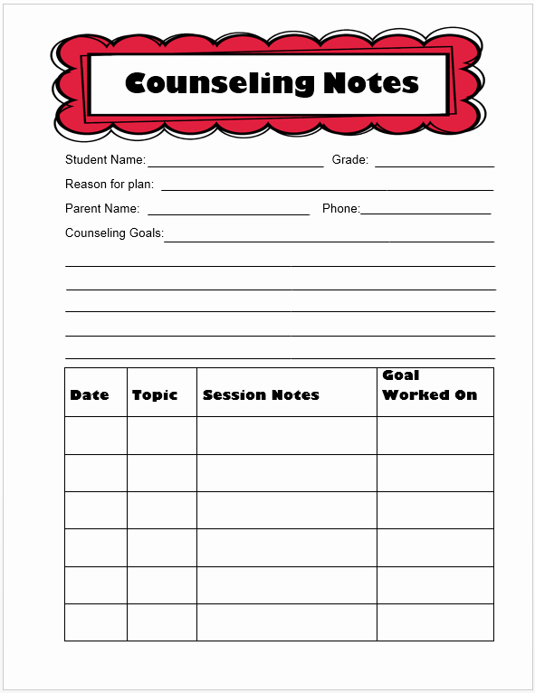 Counseling Case Notes Template Elegant Keeping Track Of Counseling Notes the Middle School
