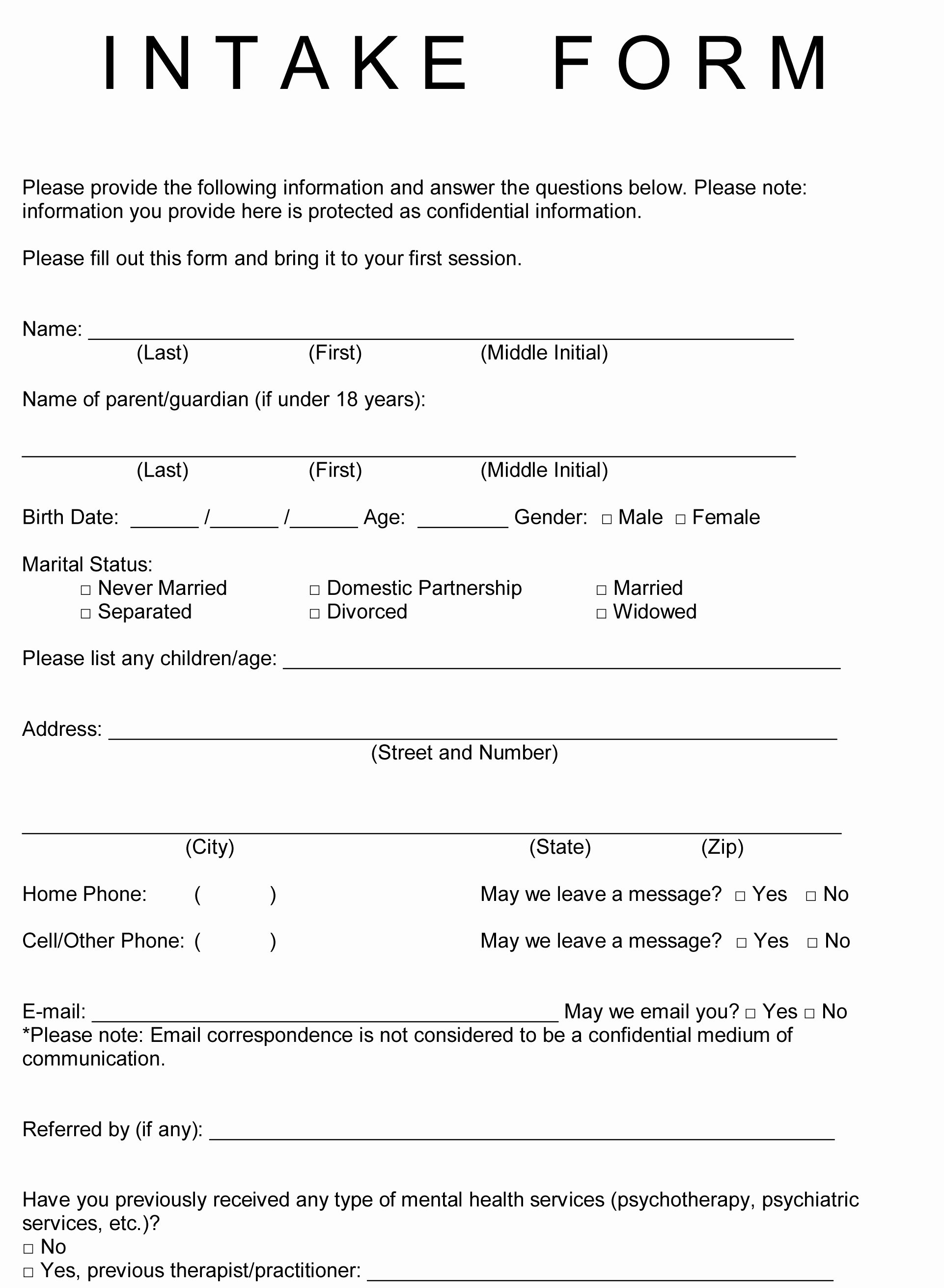 Counseling Intake form Template Inspirational Counseling Intake form Template – Versatolelive