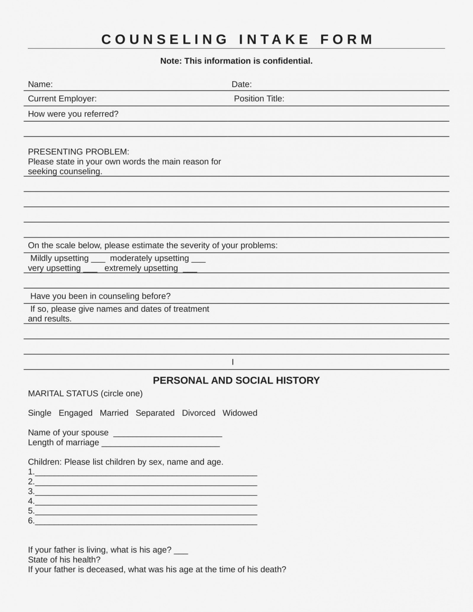 Counseling Intake form Template Lovely You Should Experience Counseling Intake