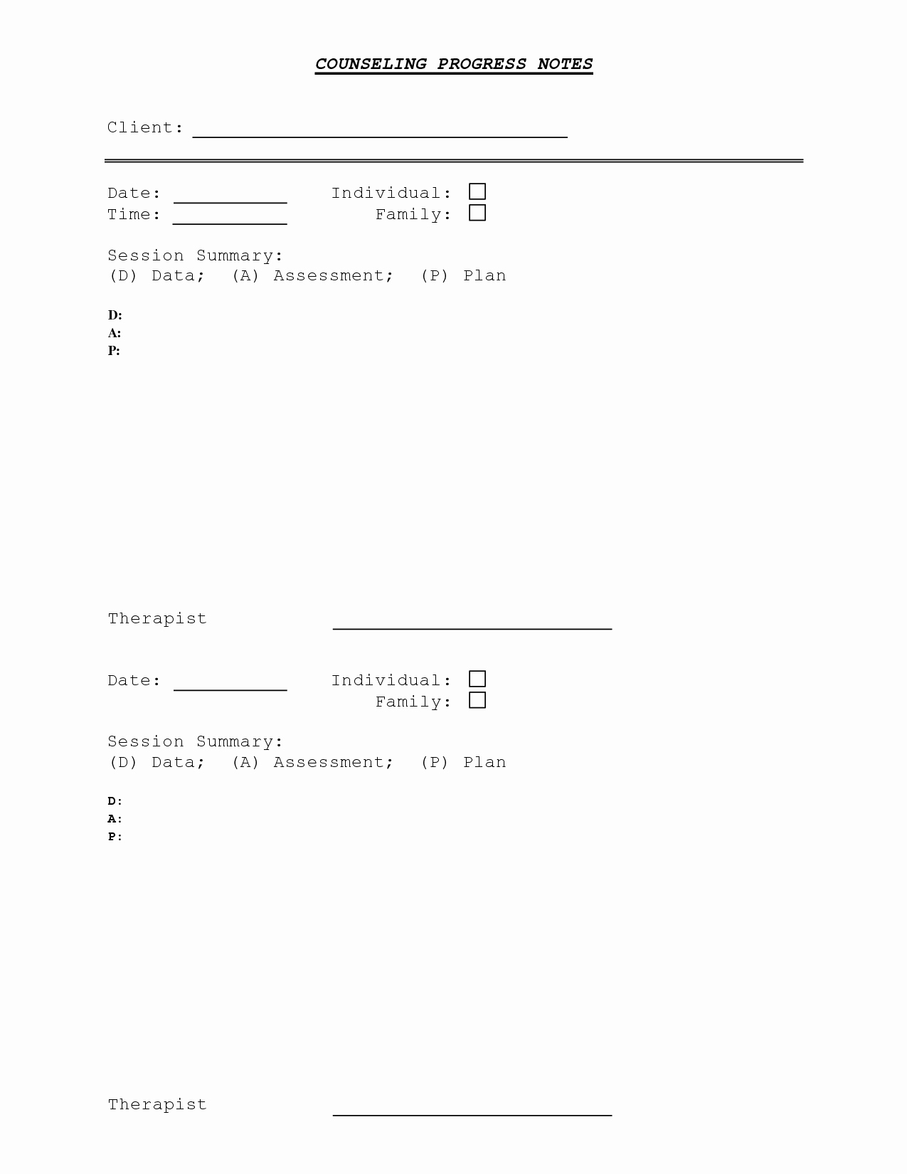 Counseling Session Notes Template Lovely Counseling Progress Note Template