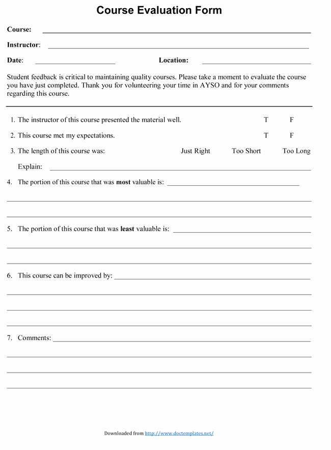 Course Evaluation form Template Awesome Course Evaluation form Samples Know How A Course is Going