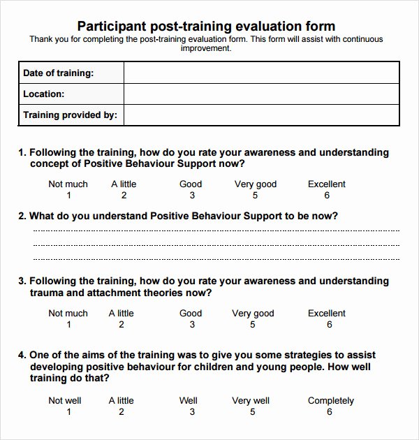 Course Evaluation form Template New 15 Sample Training Evaluation forms – Pdf