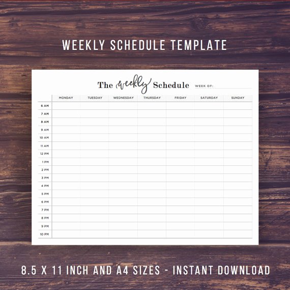 Course Schedule Planner Template Lovely Weekly Schedule Printable Weekly Planner by