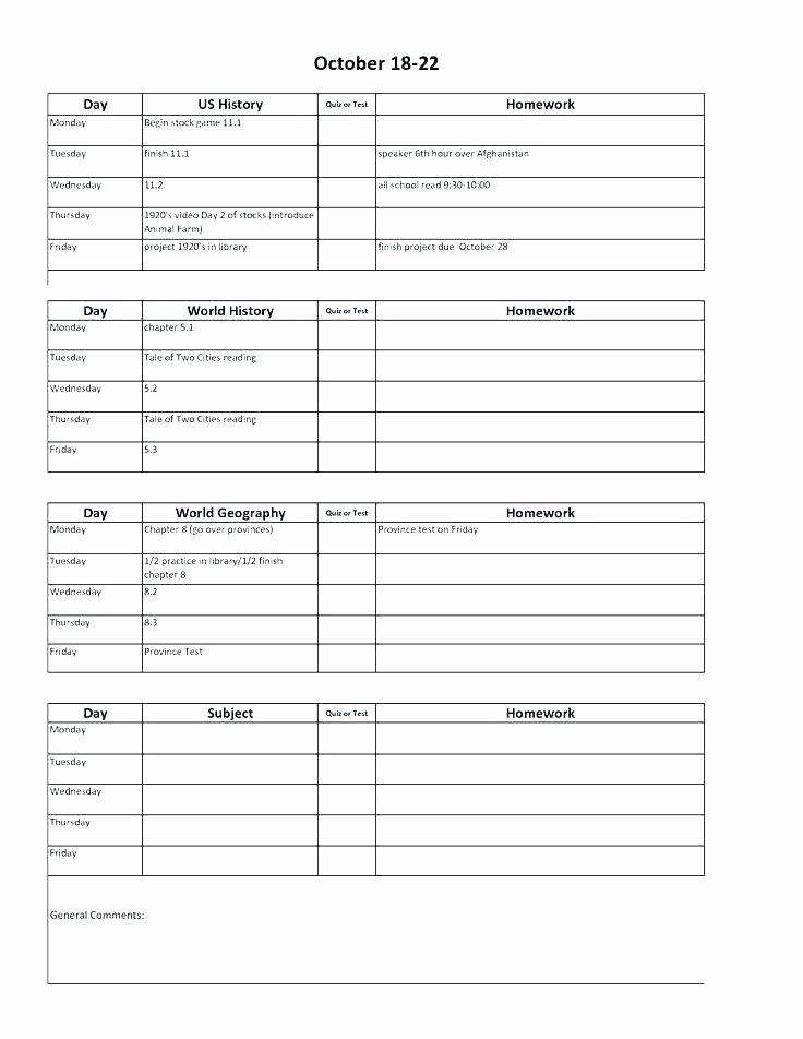 Course Schedule Planner Template New Blank School Schedule Template Elementary Weekly Sample