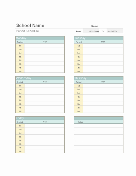 Course Schedule Planner Template New Free Printable Class Schedule Template