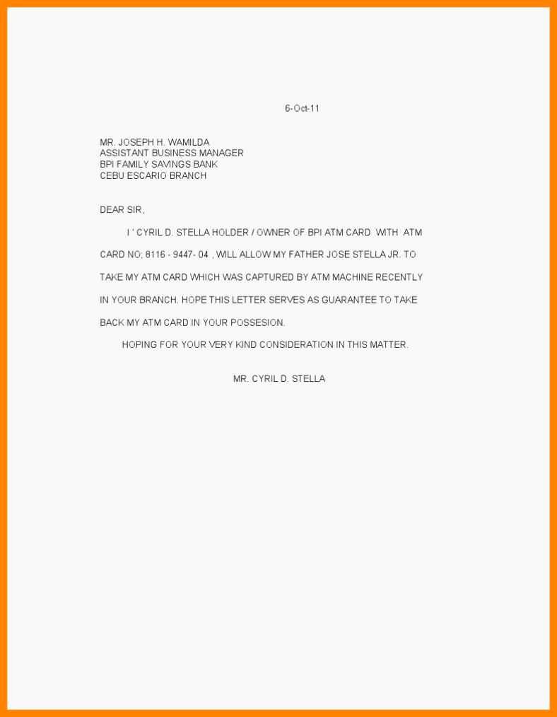 Credit Card Authorization Letter Template Awesome Authorization Letter to Use Credit Cardedit Card