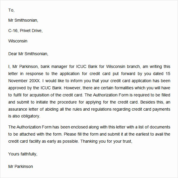 Credit Card Authorization Letter Template Best Of Authorization Letter 9 Free Doc Download