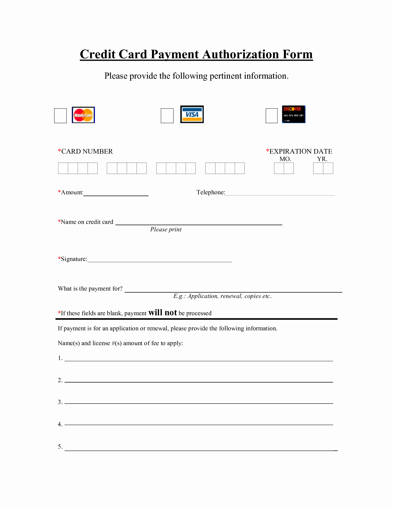 Credit Card Authorization Letter Template New Template Credit Card Payment Authorization Template